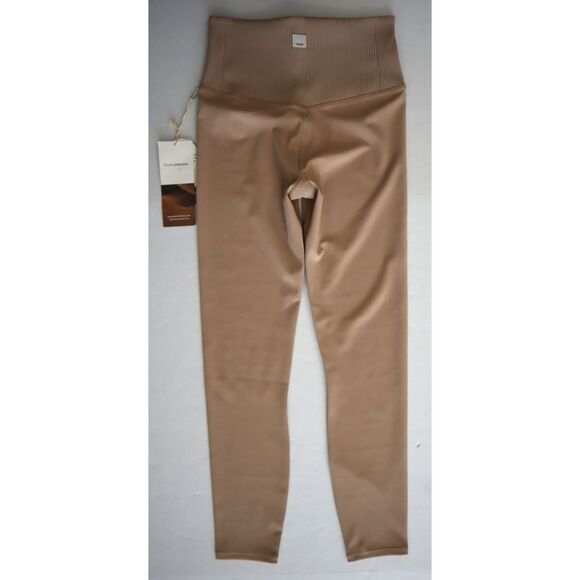 Vuori VW428-COC Women's Sz XS Coconut Beige Rib Studio 7/8 Leggings - Picture 2 of 13